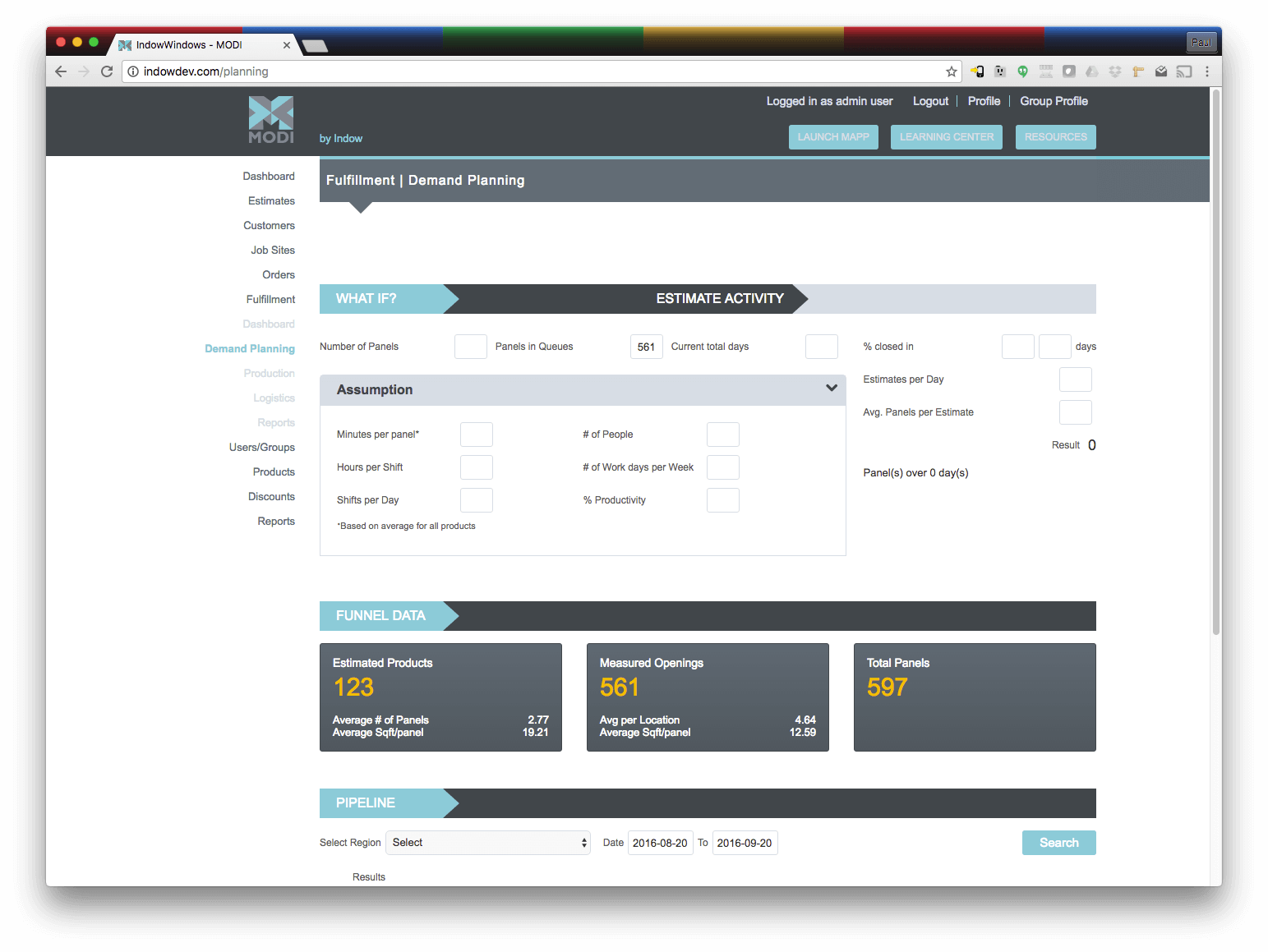 Indow Windows application screenshot