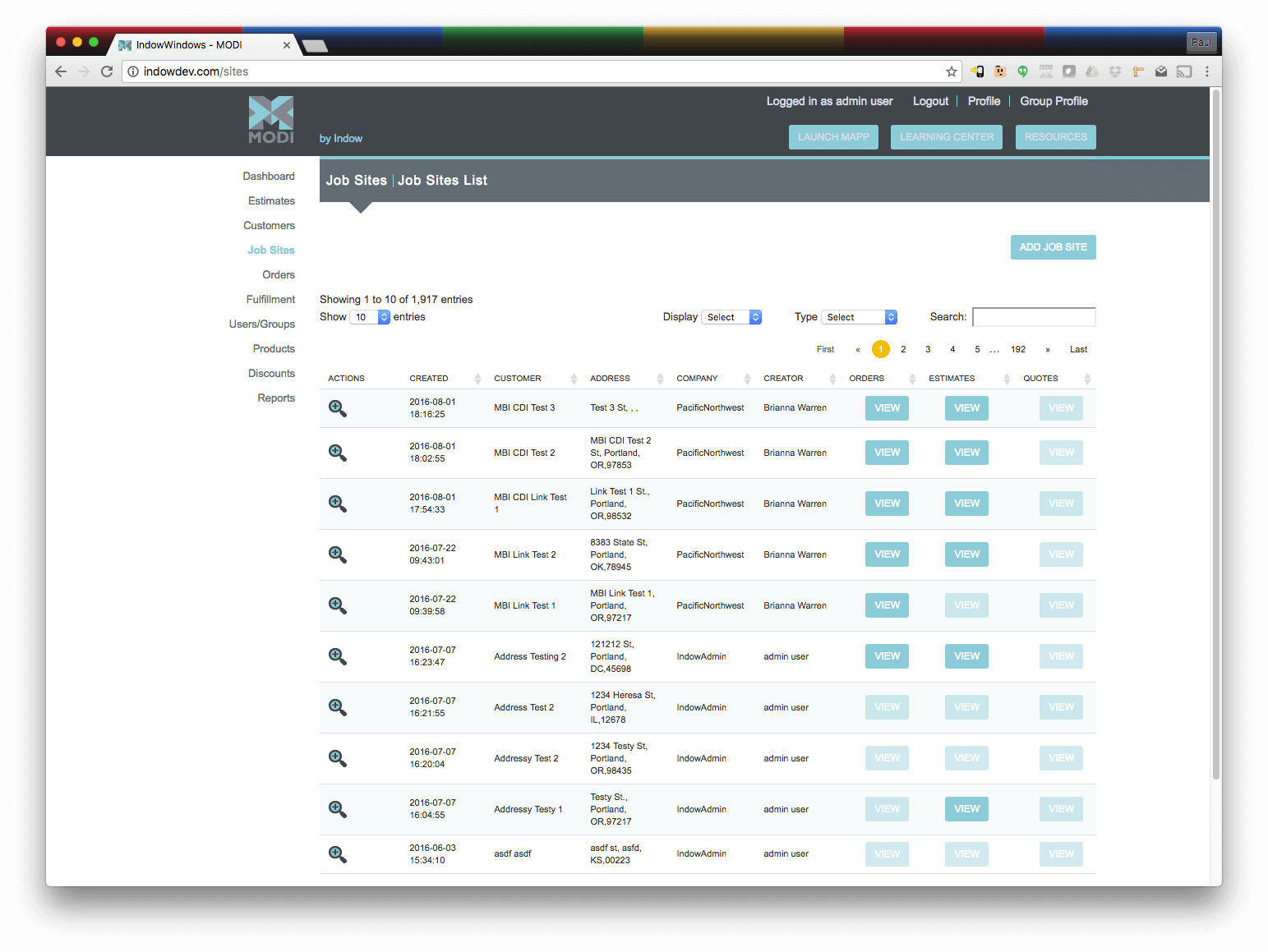 Indow Windows — additional project screen