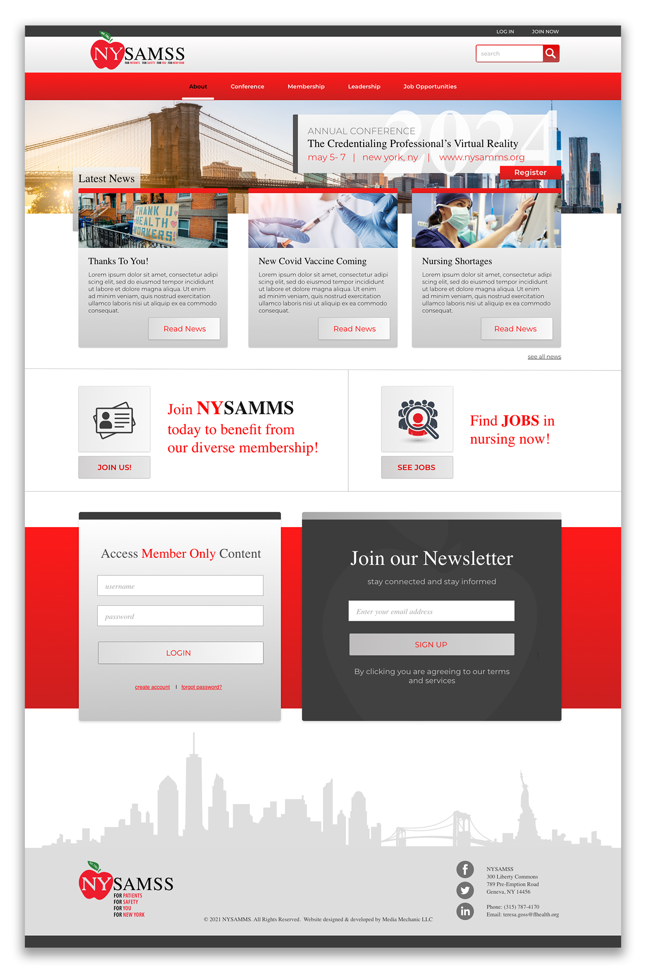 NYSAMSS Website Design